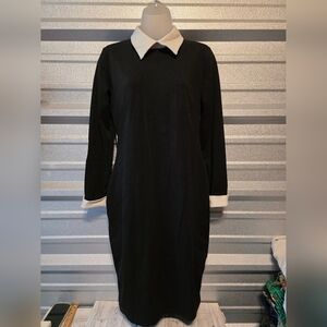 Homeyee Black Dress with White Accents